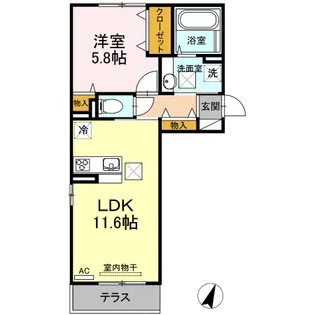 セキュレア須屋 J棟【1階】の間取り