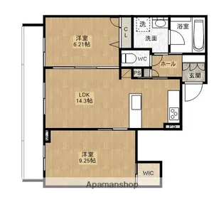 シャーメゾン健軍EAST【2階】の間取り
