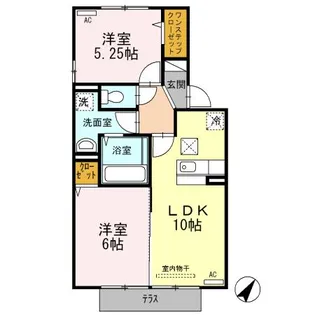 ジュネス薫風【1階】の間取り