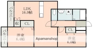 ヒルズ水前寺【3階】の間取り