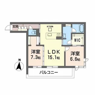 DEUXリジエール【1階】の間取り