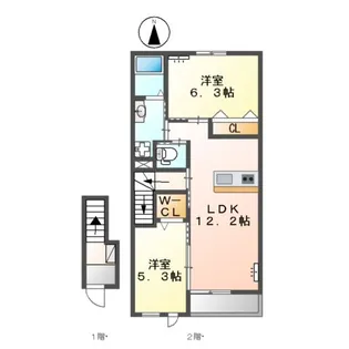 イースト・グラン砂原【202号室】の間取り