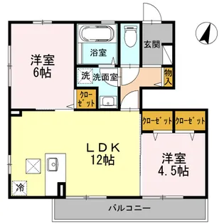 フェリーチェ新屋敷【1階】の間取り