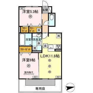 (仮称)DーROOM西区上代【1階】の間取り