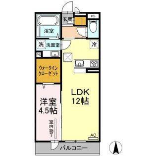 リヴェール近見【1階】の間取り