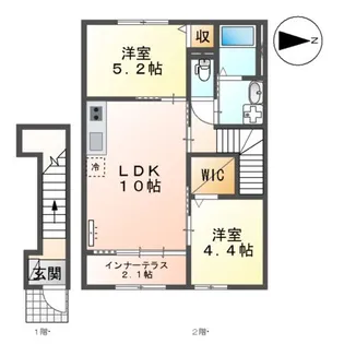 フレグラント・オリーヴ【206号室】の間取り