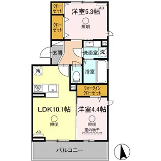 シェシレーヌ【3階】の間取り