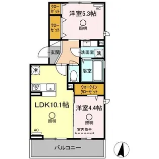 クレリア【2階】の間取り