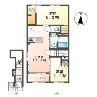 LIBERTE【208号室】の間取り