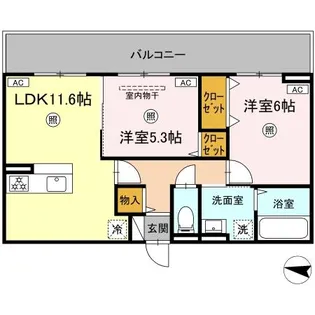 シャルマン12【206号室】の間取り