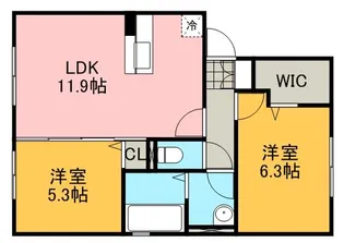 ウイングMH A棟【1階】の間取り