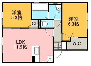 ウイングMH A棟【1階】の間取り