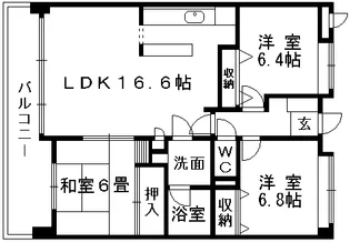 レイクサイドテラス【4階】の間取り