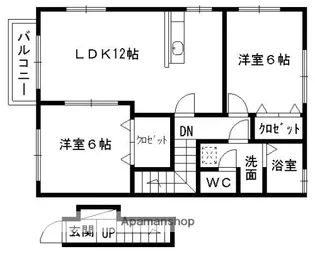 ヨーロピアンシャレー山ノ内 A棟【2階】の間取り