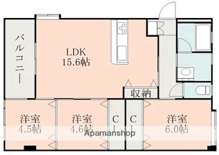 小嶺ハイツC棟【3階】の間取り