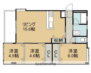 小嶺ハイツC棟【2階】の間取り