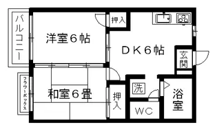 畠田ハイツ【202号室】の間取り