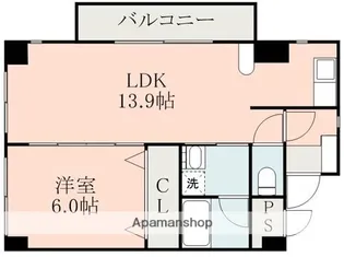 アラベスク新町【5階】の間取り