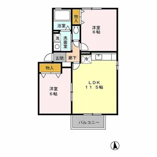 セジュールルピナ B棟【2階】の間取り