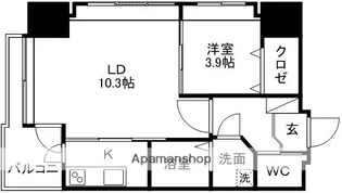 ウェルブライト上通り【6階】の間取り