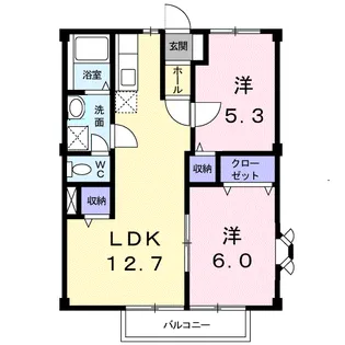 パールグリーン笹原【1階】の間取り