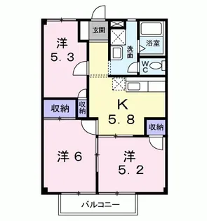 シャトレーゼ清水【102号室】の間取り