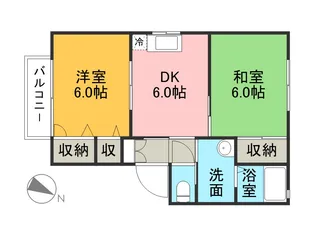 熊本県熊本市東区上南部2丁目【アパート】の間取り