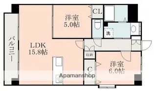 ル・シエル水前寺【6階】の間取り