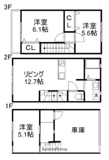 フルラージュ新水前寺【1階】の間取り