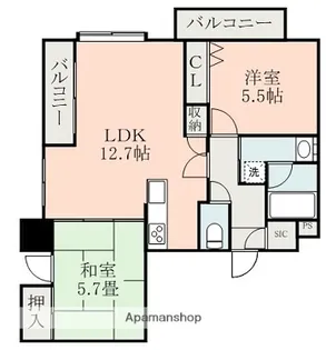 アニバーサリー58【5階】の間取り