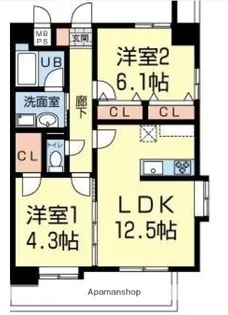 アンクレージュ菊陽【2階】の間取り
