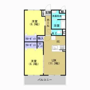 グランメゾン小山【302号室】の間取り