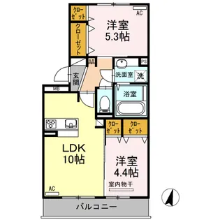 ハイムセラ大津駅前【2階】の間取り