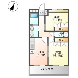 エバーグリーン【203号室】の間取り