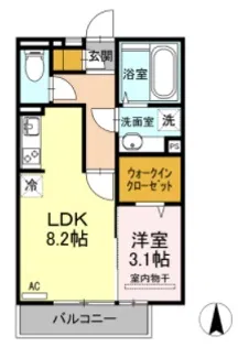 コンフィデンスK.S近見【2階】の間取り