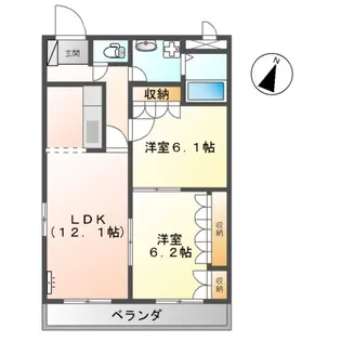 BIENVIVRE楡木【106号室】の間取り