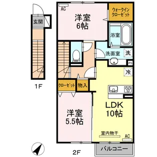 ジュネスⅢ【2階】の間取り