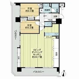 ライオンズマンション大江東【0204号室】の間取り