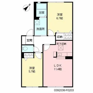 サンリッチ F棟【2階】の間取り