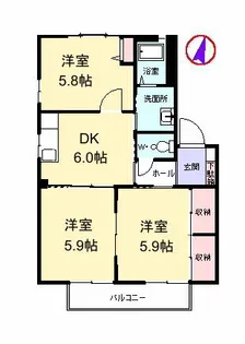 熊本県熊本市東区小山5丁目【アパート】の間取り