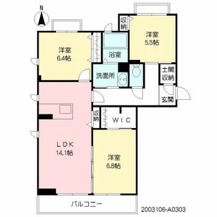 クアトロディーオガーデン A棟【3階】の間取り