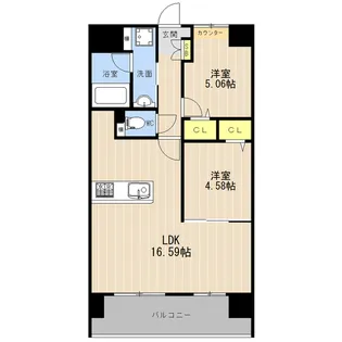 LIBTH菊陽Ⅱ【10階】の間取り