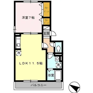 マウンテンクレスト秋津【2階】の間取り