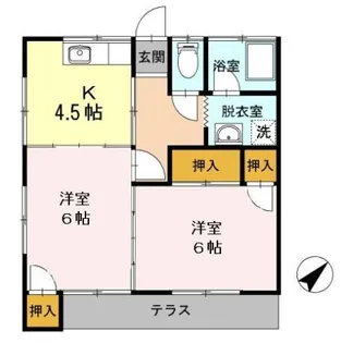 かつきハイツ【1階】の間取り