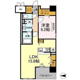 D’プレイス 九品寺【10階】の間取り