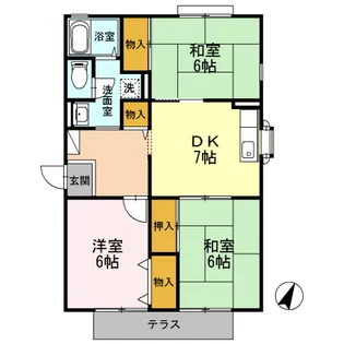 トゥインクル塔乃本 A棟【1階】の間取り