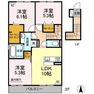 リヤン神園【2階】の間取り