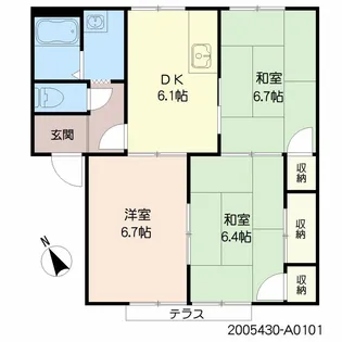 サンシャインハイツA【1階】の間取り