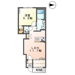 グランディール ルリアン【105号室】の間取り