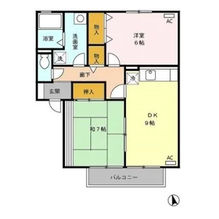 セジュールソシア A棟【202号室】の間取り